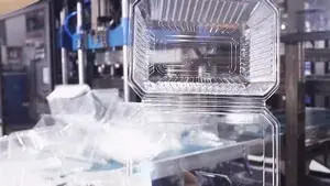 ماكينة التشكيل الحراري ذات أربع محطات لعلب الفواكه البلاستيكية القابلة للفتح (ATM-76/65)