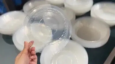 ماكينة التشكيل الحراري ثلاثية المحطات لصحون الوجبات الجاهزة  (PP) موديل (ATM-76/65)