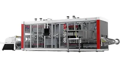 ماكينة تشكيل حراري ذات ثلاث محطات (BOPS/PET/PS/PVC)